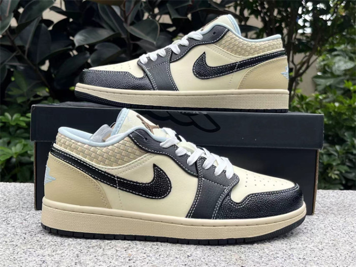 Authentic  Air Jordan 1 LOW SE “COCONUT MILK/BLACK”