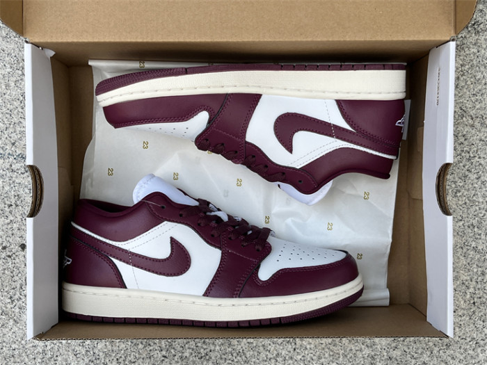 Authentic Jordan 1 Low Bordeaux  Women