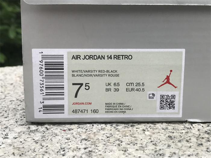 Authentic Air Jordan 14 “Black Toe”  2024