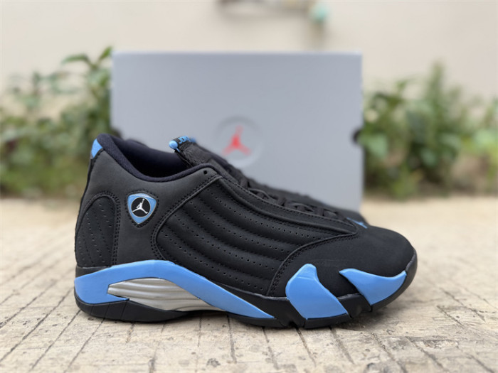 Authentic Air Jordan 14 Black University Blue