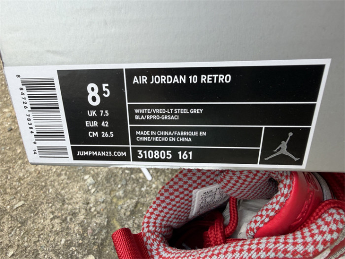 Authentic Air Jordan 10 Retro Red Steel