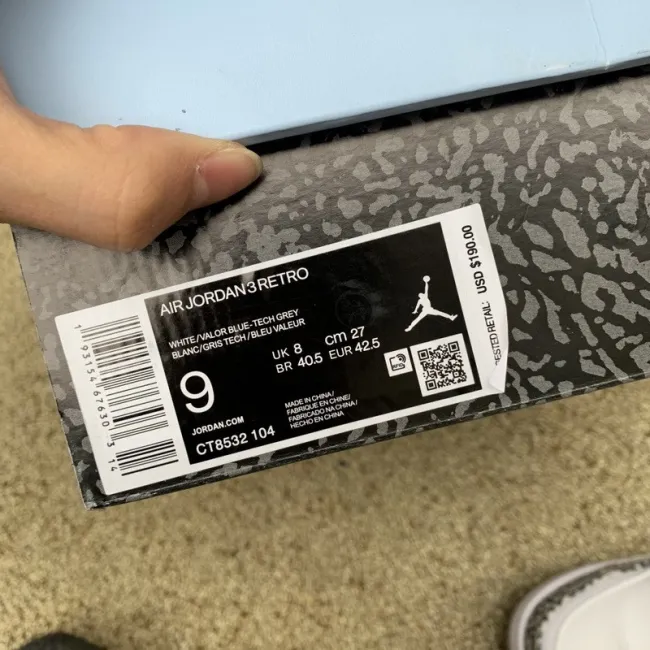 Authentic Air Jordan 3 Retro “UNC” 2020