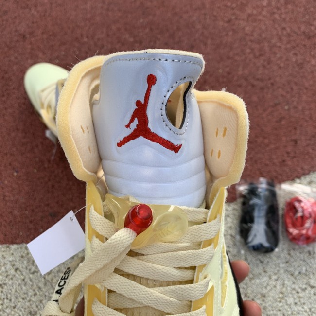 Authentic OFF-WHITE x Air Jordan 5 “Sail”