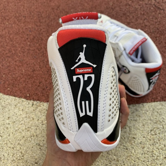 Authentic Supreme x Air Jordan 14 White