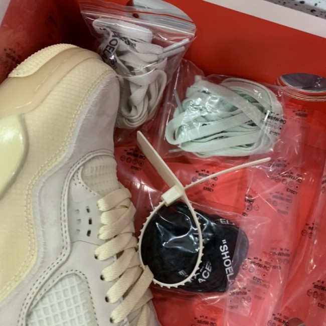 Authentic OFF-WHITE x Air Jordan 4 SP “Sail”