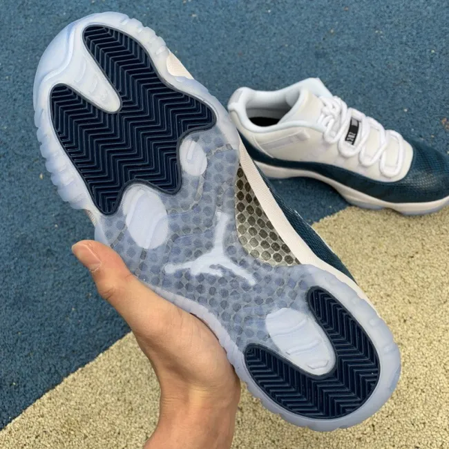 Authentic Air Jordan 11 Retro Low “Navy Blue Snakeskin”