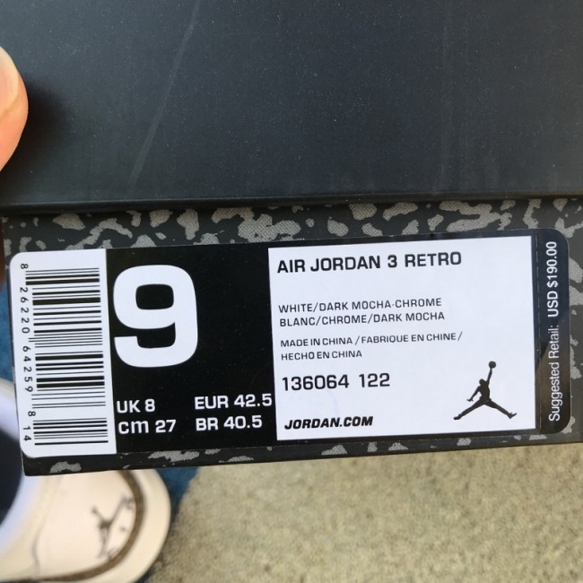 Authentic Air Jordan 3 Retro “Mocha” 2018