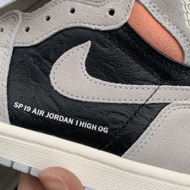 Authentic Cspace Air Jordan 1 Retro OG High Grey Pink