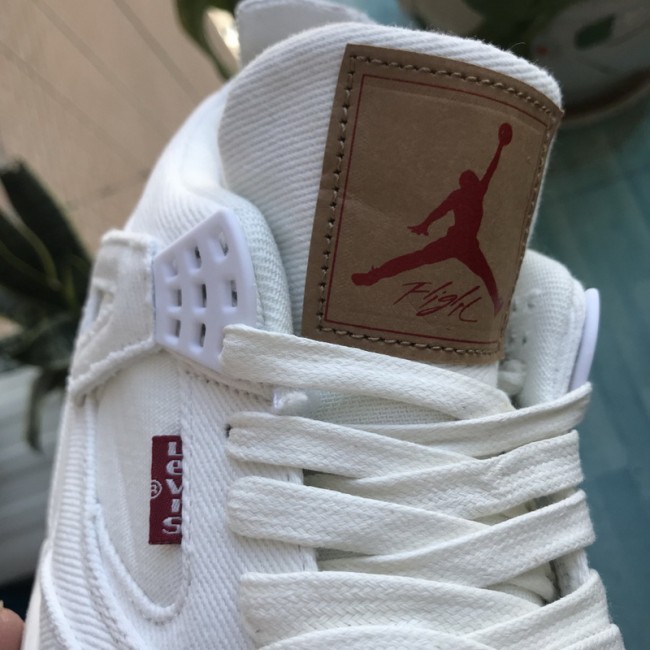 Authentic Levi’s x Air Jordan 4 White