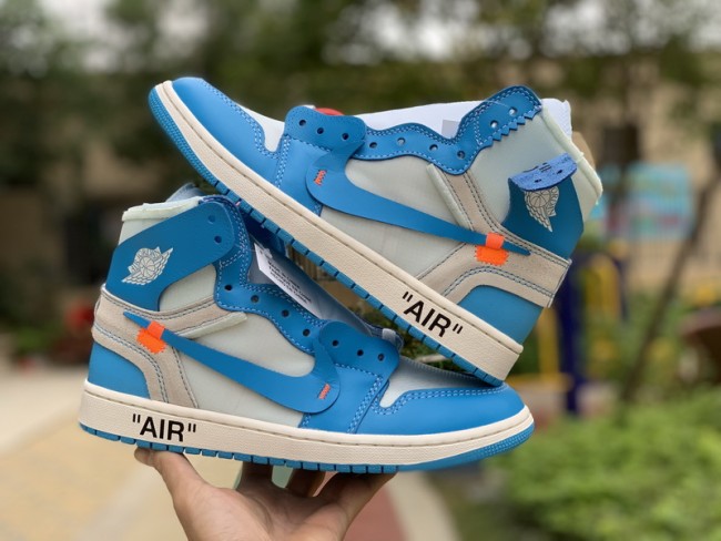 Authentic Air Jordan 1 Retro High Off-White University Blue