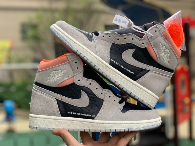 Authentic Cspace Air Jordan 1 Retro OG High Grey Pink