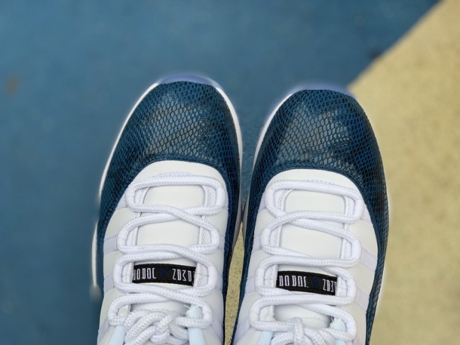 Authentic Air Jordan 11 Retro Low “Navy Blue Snakeskin”