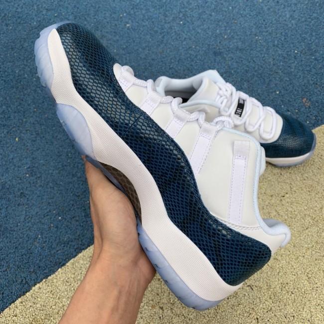 Authentic Air Jordan 11 Retro Low “Navy Blue Snakeskin”