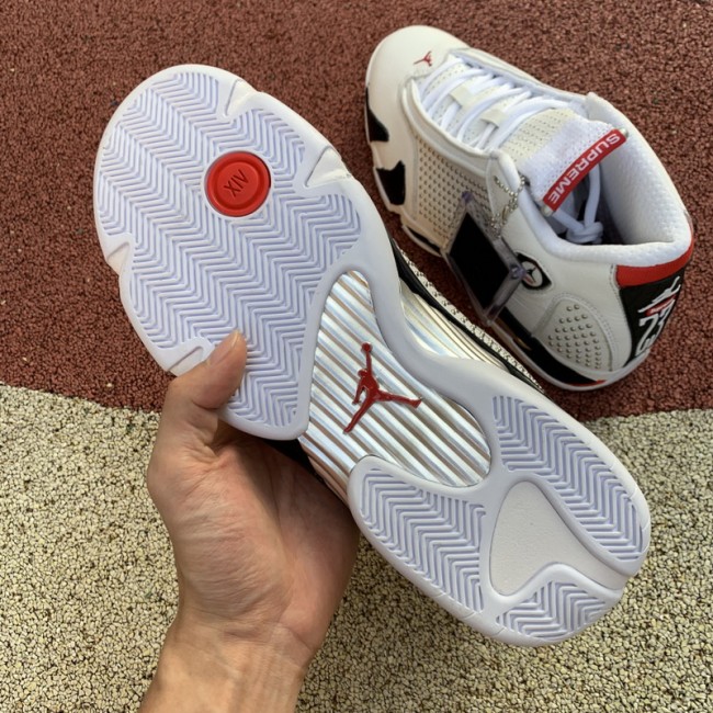 Authentic Supreme x Air Jordan 14 White