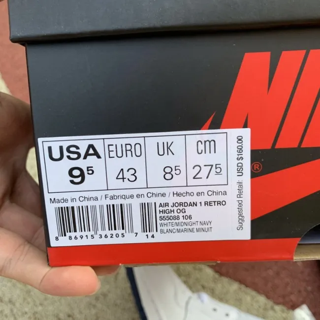 Authentic Air Jordan 1 Retro OG “Metallic Navy”