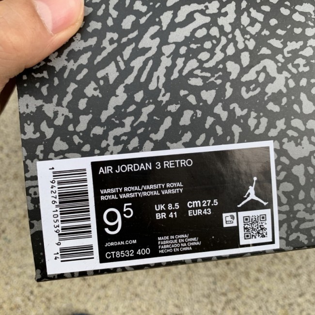 Autuentic Air Jordan 3 Retro “Varsity Royal”