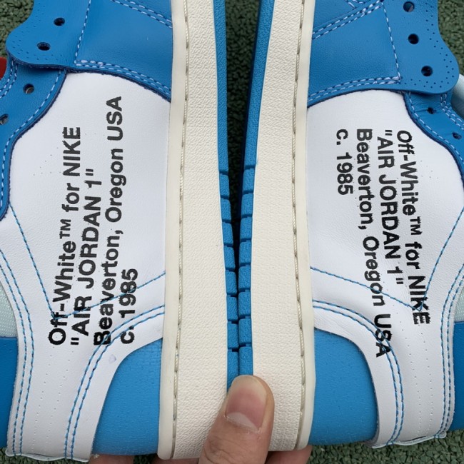 Authentic Air Jordan 1 Retro High Off-White University Blue