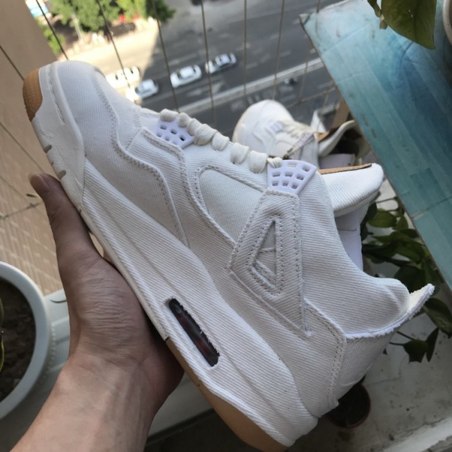 Authentic Levi’s x Air Jordan 4 White