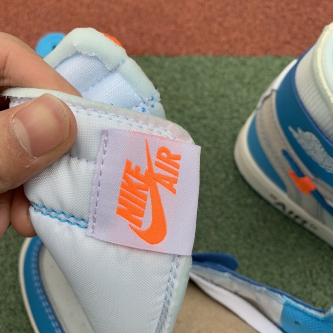 Authentic Air Jordan 1 Retro High Off-White University Blue
