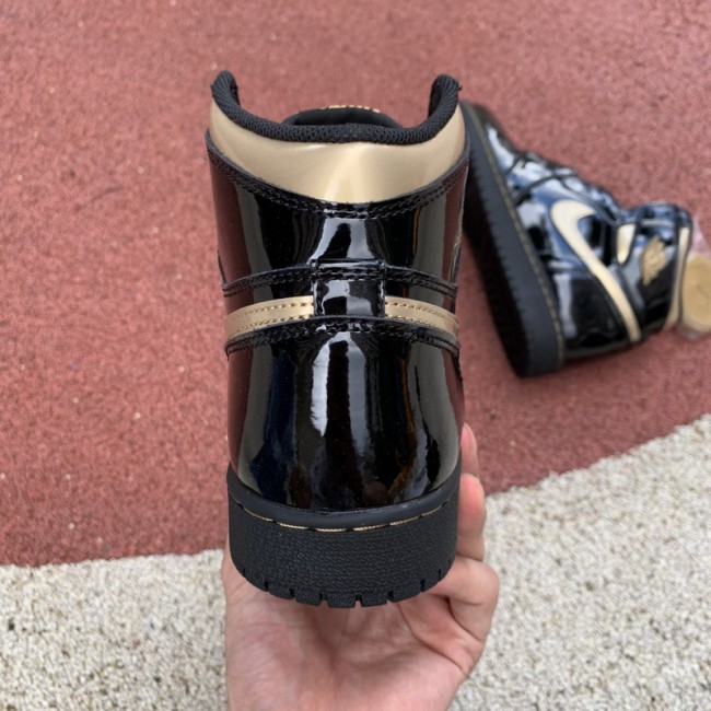 Authentic Air Jordan 1 High “Black Metallic Gold” GS