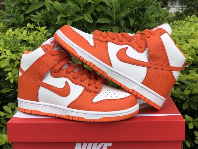 Authentic Nike Dunk High Syracuse Orange White
