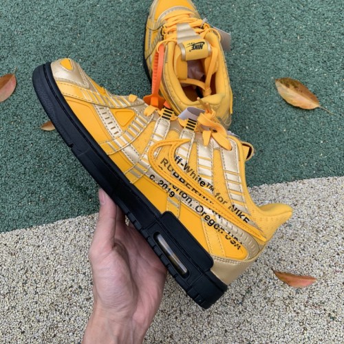 Authentic OFF-WHITE x Nike Air Rubber Dunk “University Gold”