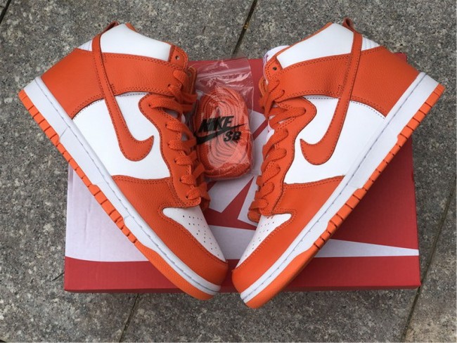 Authentic Nike Dunk High Syracuse Orange White