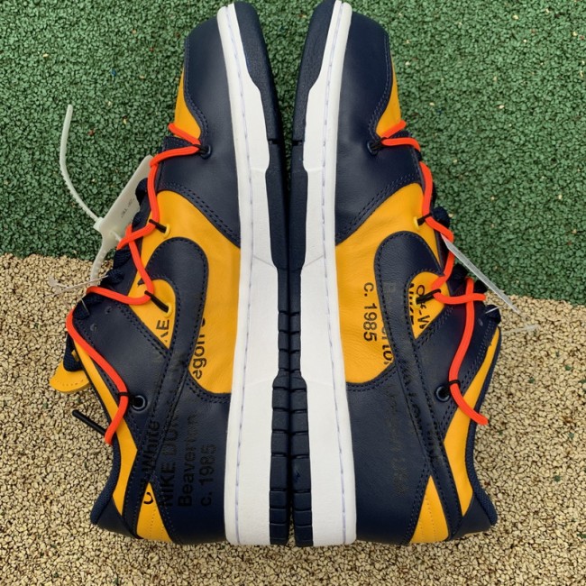 Authentic OFF-WHITE x Nike Dunk Low “University Gold” GS