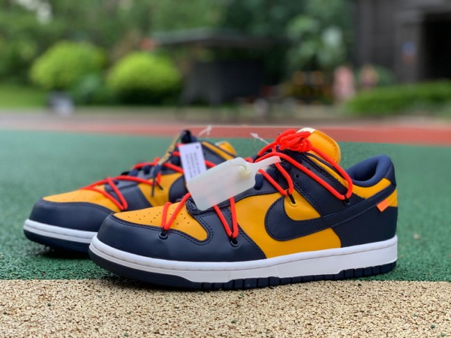 Authentic OFF-WHITE x Nike Dunk Low “University Gold”