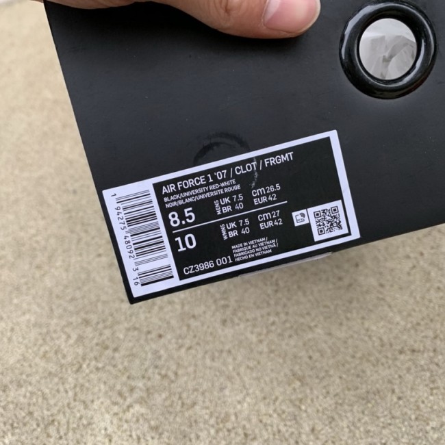 Authentic fragment x CLOT x Nike Air Force 1 PRM