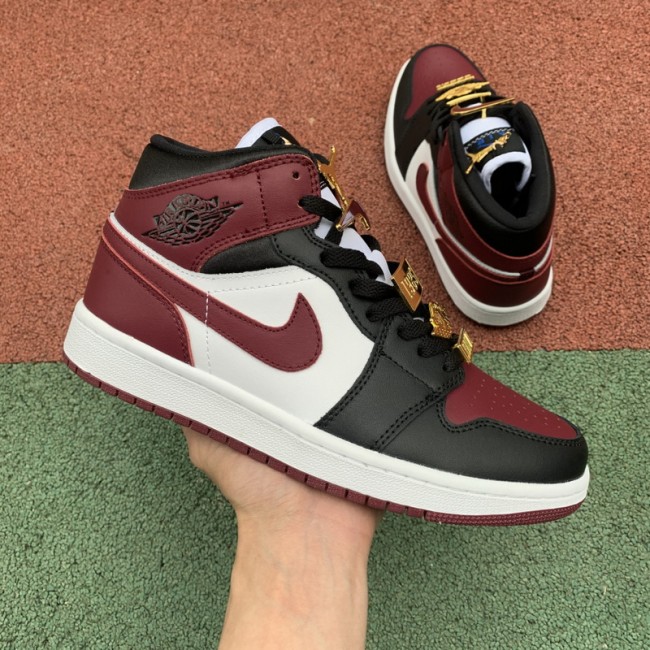 Air Jordan 1 Mid SE Black Dark Beetroot
