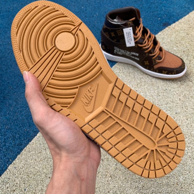 Authentic LV X OFF White X Air Jordan 1 Retro