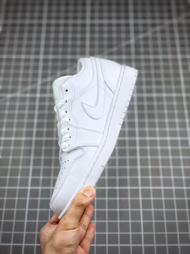 Air Jordan 1 Retro Low Triple White Tumbled Leather