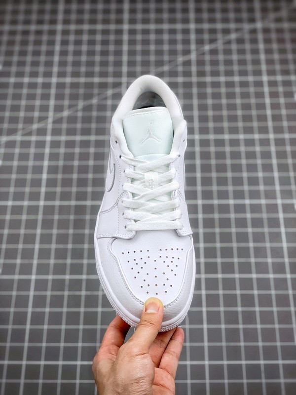 Air Jordan 1 Retro Low Triple White Tumbled Leather