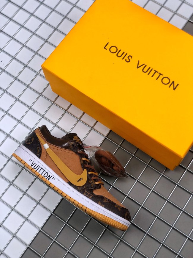 Authentic LV X OFF White X Air Jordan 1 Retro Low