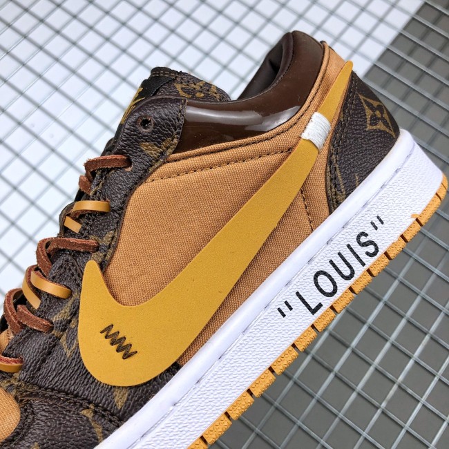 Authentic LV X OFF White X Air Jordan 1 Retro Low