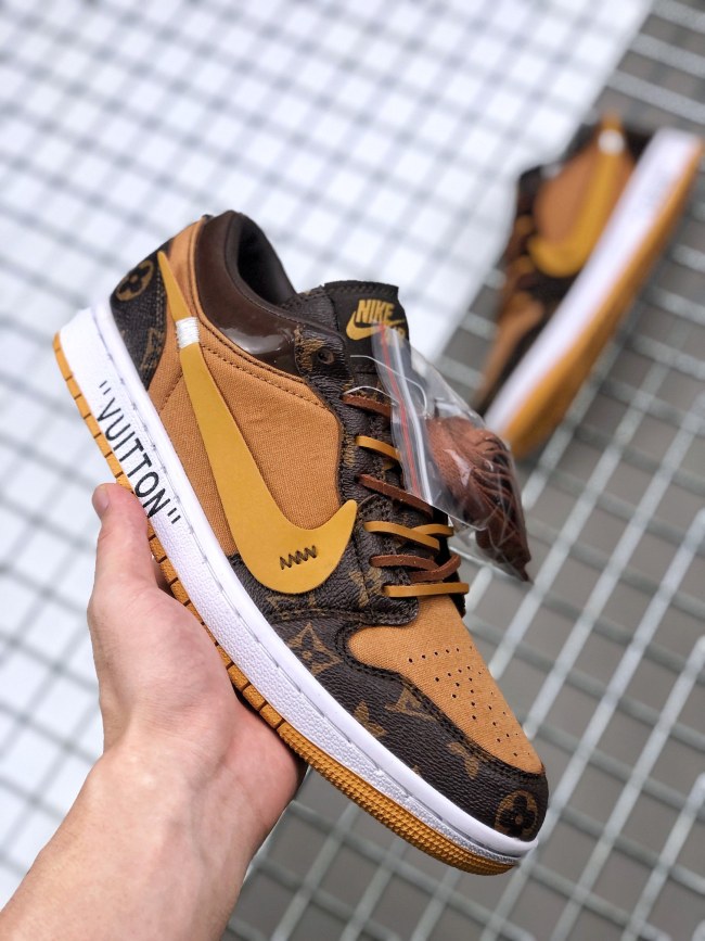 Authentic LV X OFF White X Air Jordan 1 Retro Low
