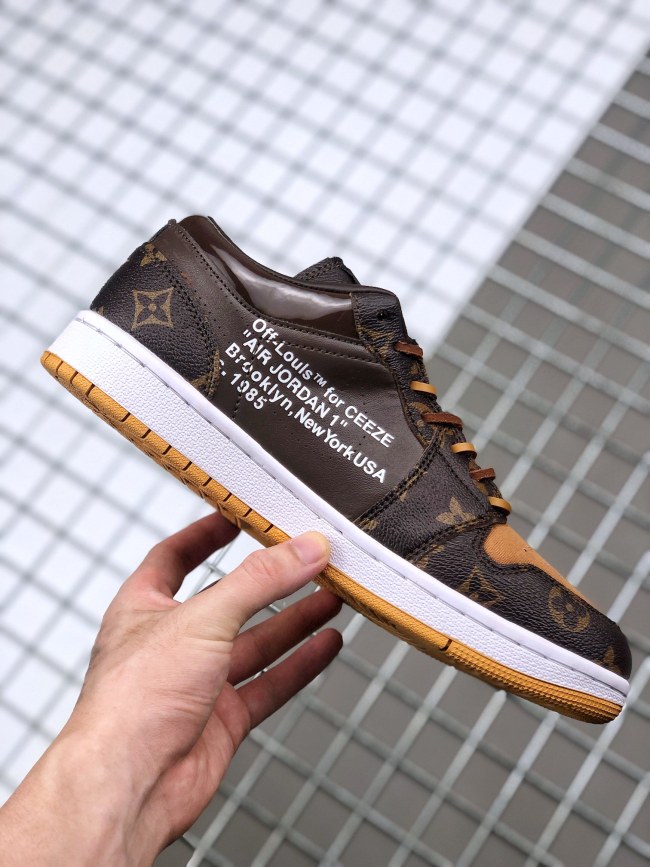 Authentic LV X OFF White X Air Jordan 1 Retro Low