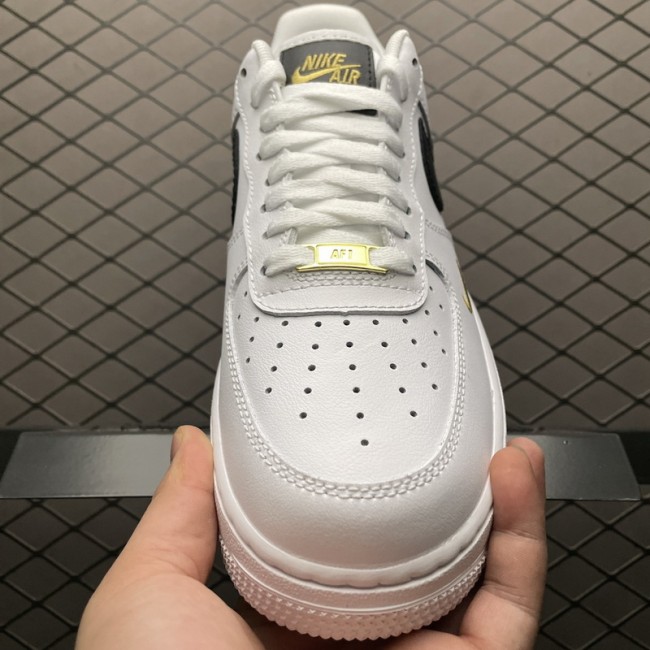 Nike Air Force 1 Low 07 Essential White Black Gold Mini Swoosh