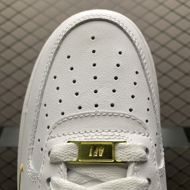 Nike Air Force 1 Low 07 Essential White Black Gold Mini Swoosh