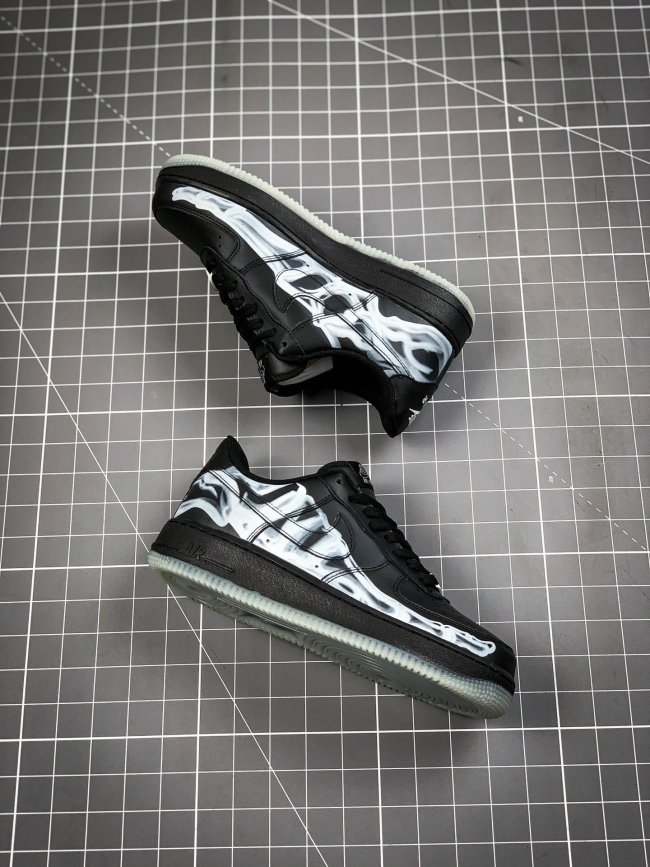 Nike Air Force 1 Low Black Skeleton Halloween