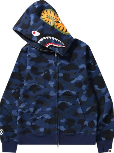 BAPE Color Camo Shark Full Zip Hoodie 'Navy'