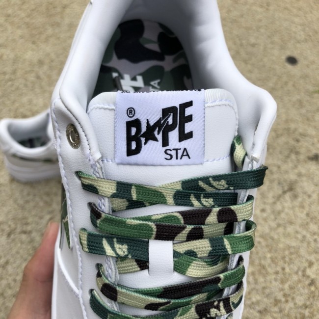 A Bathing Ape Bape Sta Low White ABC Camo Green