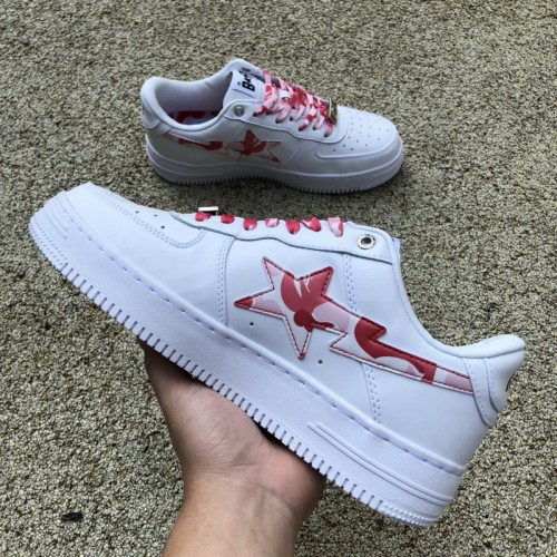 A Bathing Ape Bape Sta Low White ABC Camo Pink