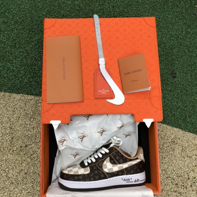 Nike Air Force 1 Low Louis Vuitton Monogram Brown Damier Azur