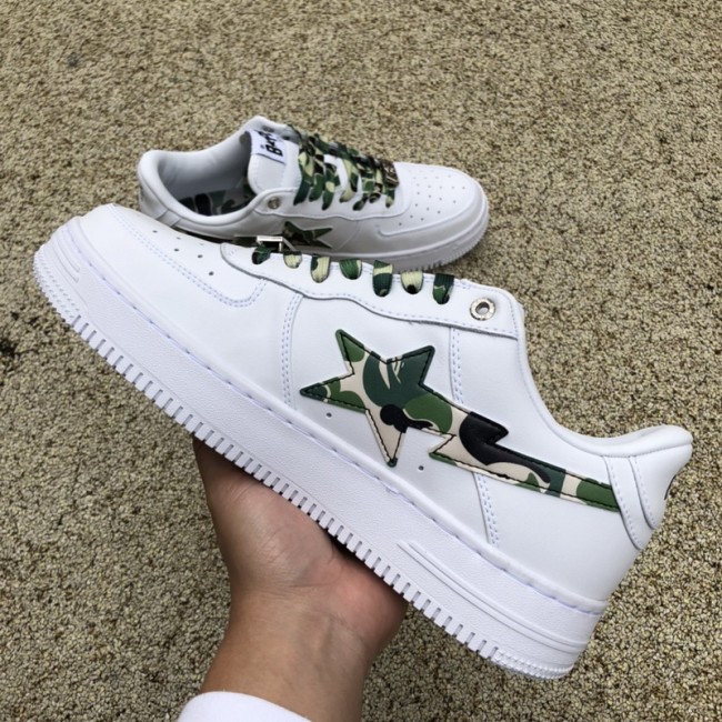 A Bathing Ape Bape Sta Low White ABC Camo Green