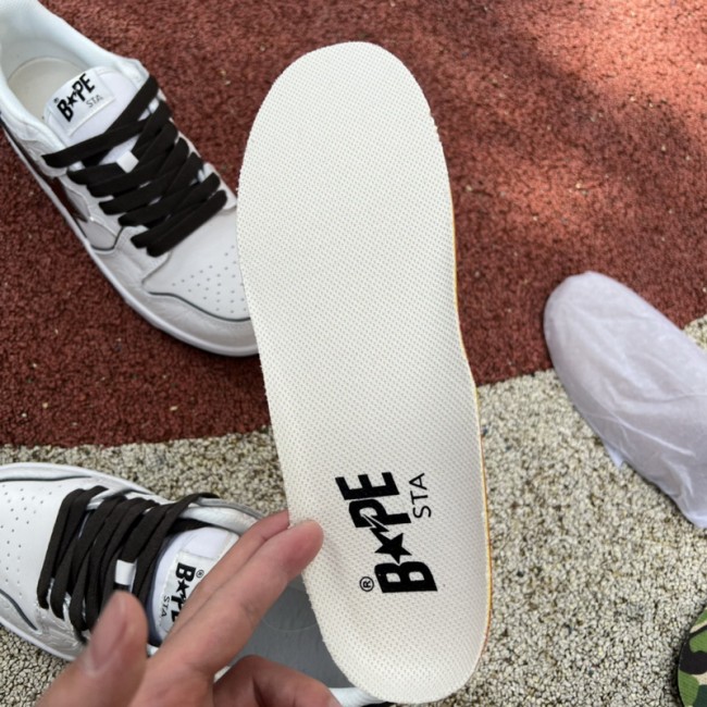A Bathing Ape Bape SK8 Sta White Silver