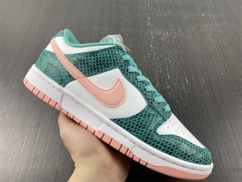Nike Dunk Low Snakeskin Washed Teal Bleached Coral