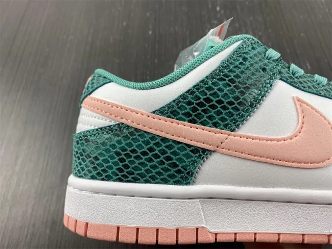 Nike Dunk Low Snakeskin Washed Teal Bleached Coral