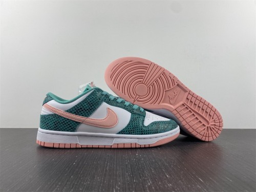 Nike Dunk Low Snakeskin Washed Teal Bleached Coral